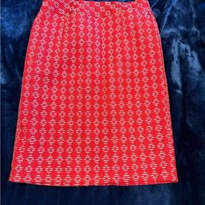 Coldwater Creek Red Patterned Pencil Skirt